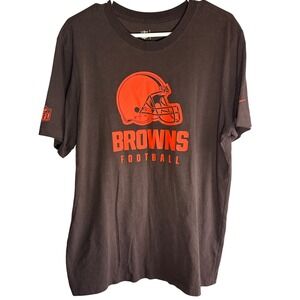 Nike Cleveland Browns T-Shirt Mens Large Brown Orange NFL Football Dri-FIT Tee